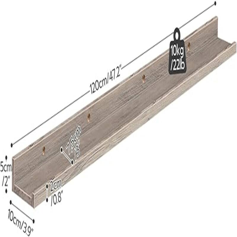 47.2 Inches Hanging Shelves - 3.9"D x 47.2"W x 2"H