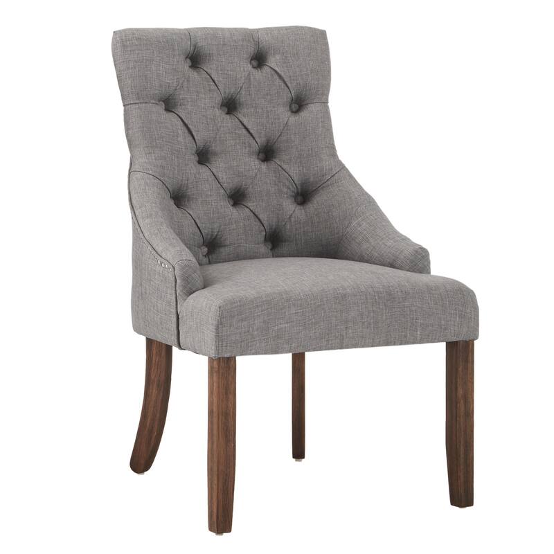 Kimpton Linen Curved Back Tufted Dining Chair (Set of 2) by iNSPIRE Q Artisan