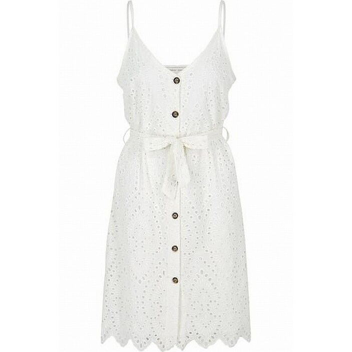 Shop Bishop Young Women S Dress White Size Xs Lace Belted Button