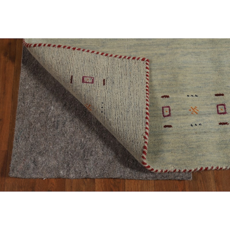 Hand Knotted Oriental 100% Wool Carpet Tribal Animal Pictorial Green Gabbeh Area Rug - 5' 10'' X 3' 11''