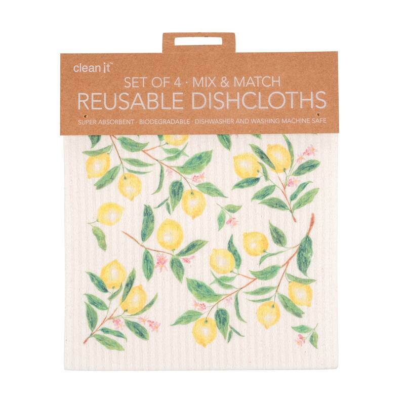 KAF Home Clean It Mixed Swedish 4-Piece Dish Cloths