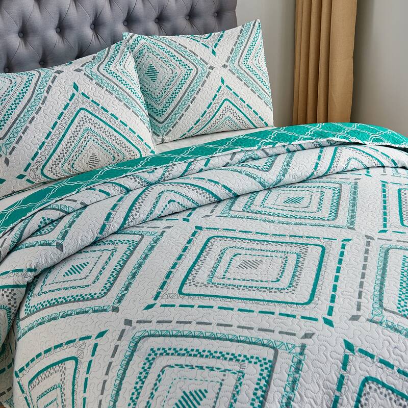 Vintage Rose Reversible Quilt Set, Bedspread, Coverlet