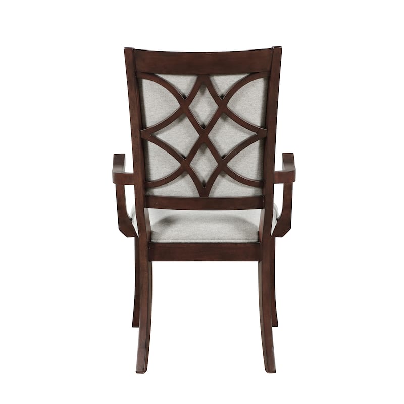 Traditional Dining Armchairs Set Of 2pc, Wooden Upholstered Seat Formal Chairs