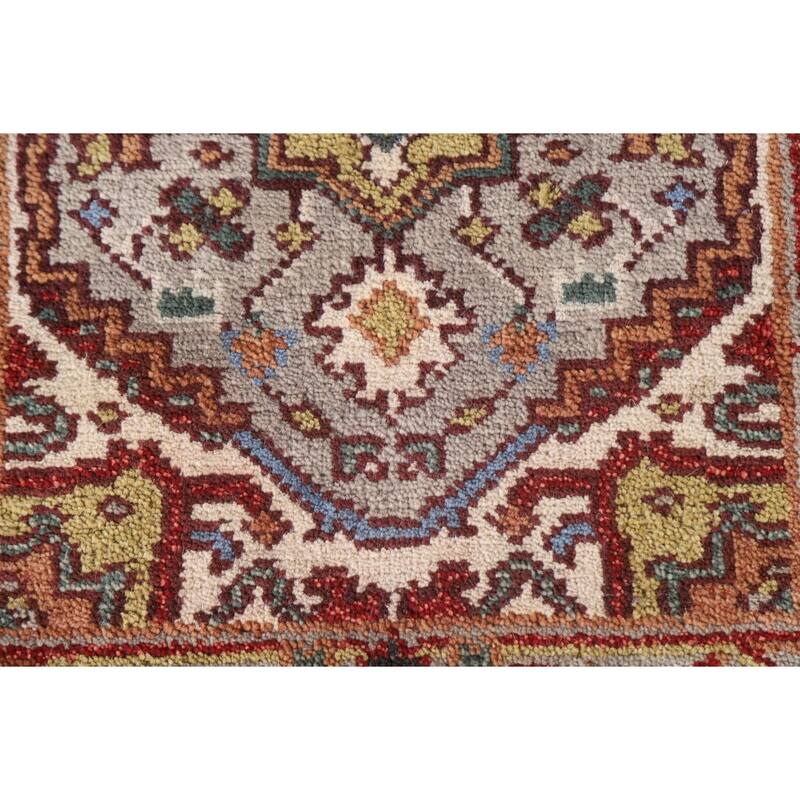 Grey Traditional Heriz Serapi Oriental Area Rug Handmade Wool Carpet - 2'0"x 3'0"