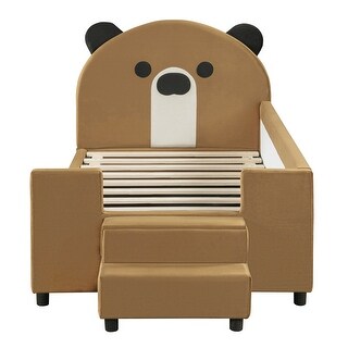 Twin Daybed with Bear Headboard and Hydraulic Storage System