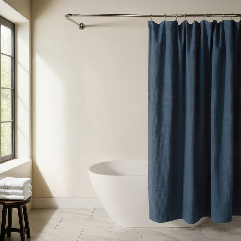 Becky Cameron Cotton Blend Waffle Shower Curtain