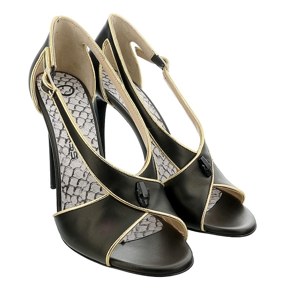gold criss cross heels
