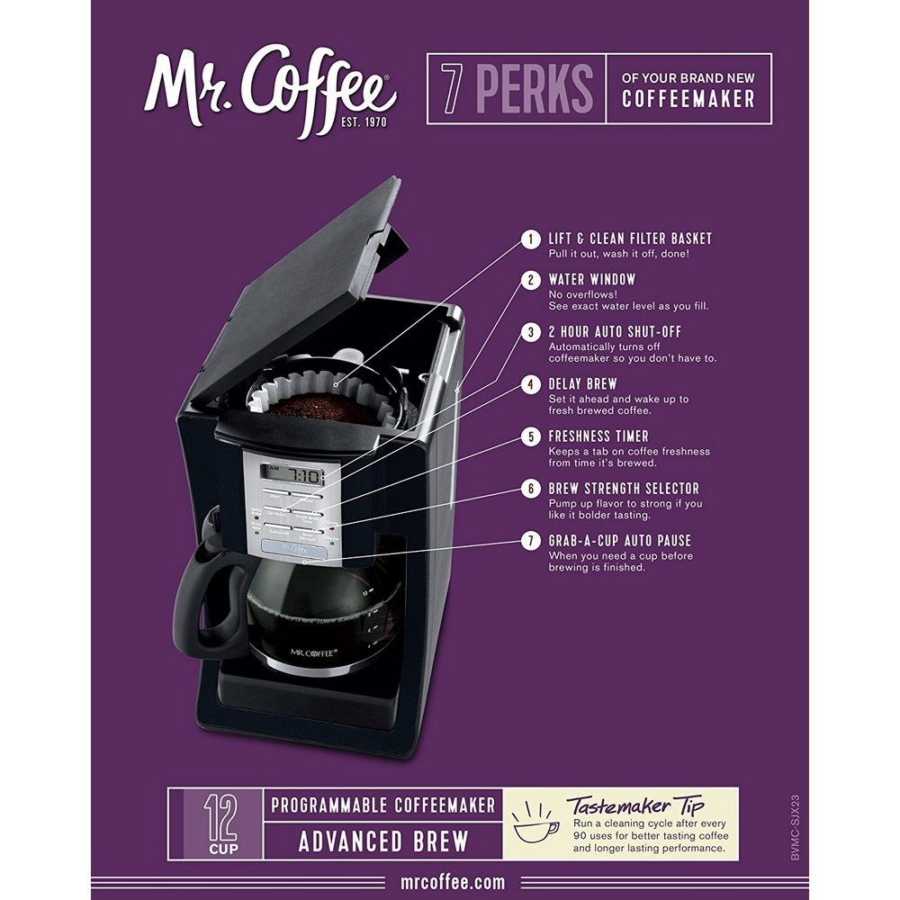 Iced Tea Maker Mr Coffee Directions Coffee BVMC-SJX23 12-Cup Programmable  Coffeemaker Black Bed Bath Beyond 17033476