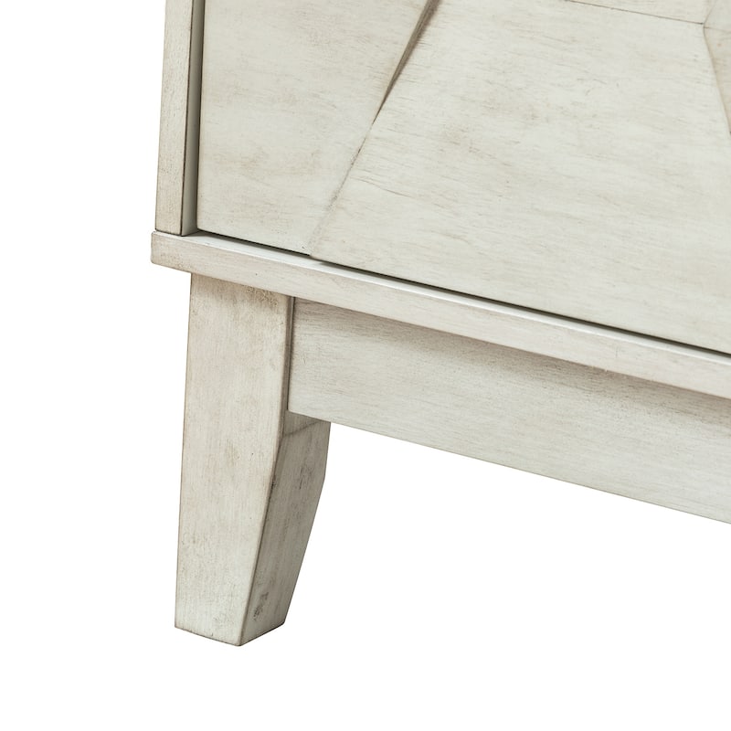 Silakan Mid-Century Modern 4-Door Large Storage Sideboard with Solid Wood Legs by HULALA HOME