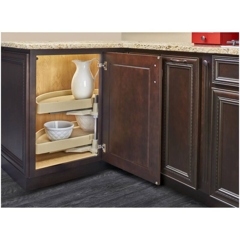 Rev-A-Shelf RAS Polymer 39 Inch Half Moon Shaped Pivoting 2 Shelf Lazy