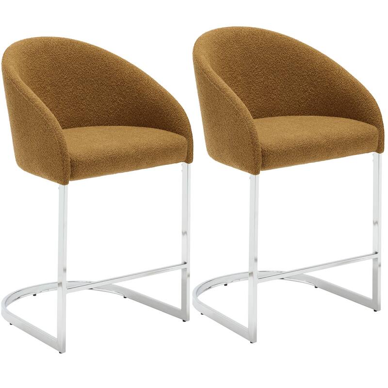 26" Fabric Upholstered Counter Height Bar Stools with Arms - 37" H x 22.4" W x 22" D
