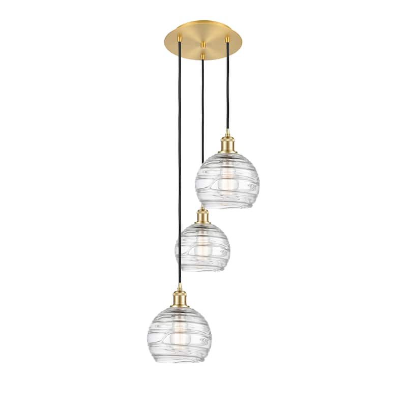Innovations Lighting Athens Deco Swirl 3 Light 15" Multi-Pendant - Satin Gold