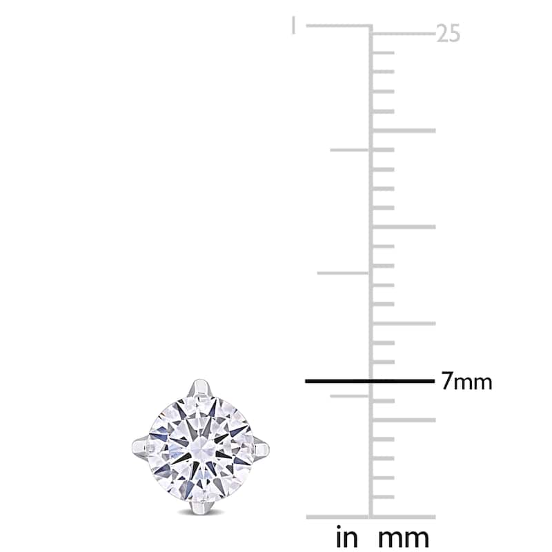Miadora 1ct TDW Lab-Grown Diamond and Tsavorite Accent Solitaire Stud Earrings 14k White Gold