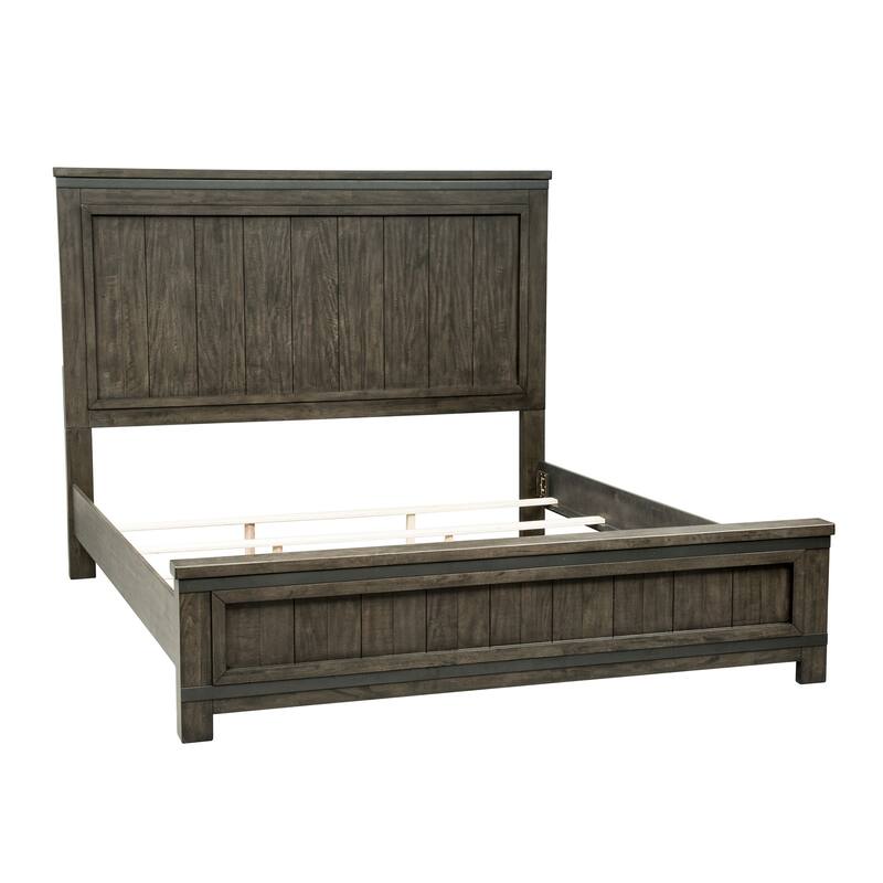 Thornwood Hills Rock Beaten Gray with Saw Cuts Queen Panel Bed