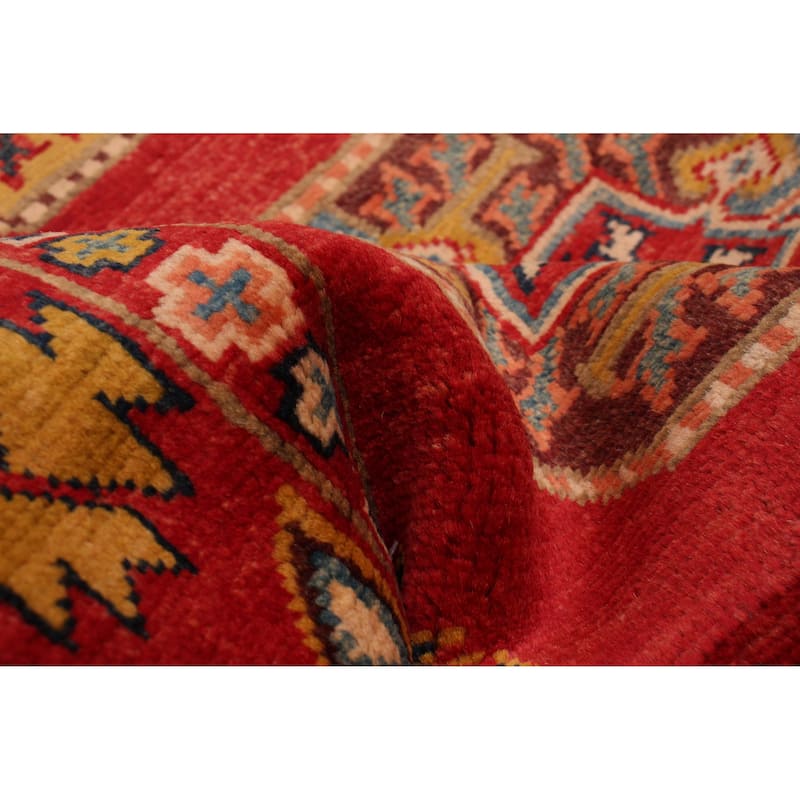 ECARPETGALLERY Hand-knotted Uzbek Ghazni Red Wool Rug - 2'8 x 6'5