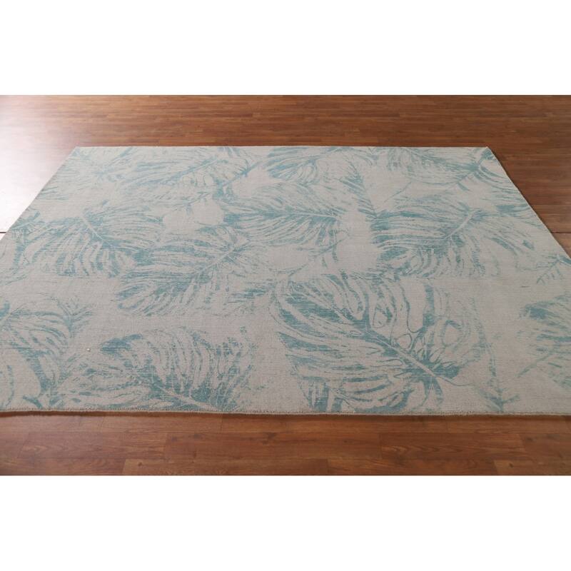 Hand Knotted Oriental 100% Wool Carpet Modern All-Over Beige & Ivories Abstract Area Rug - 8' 0'' X 6' 3''