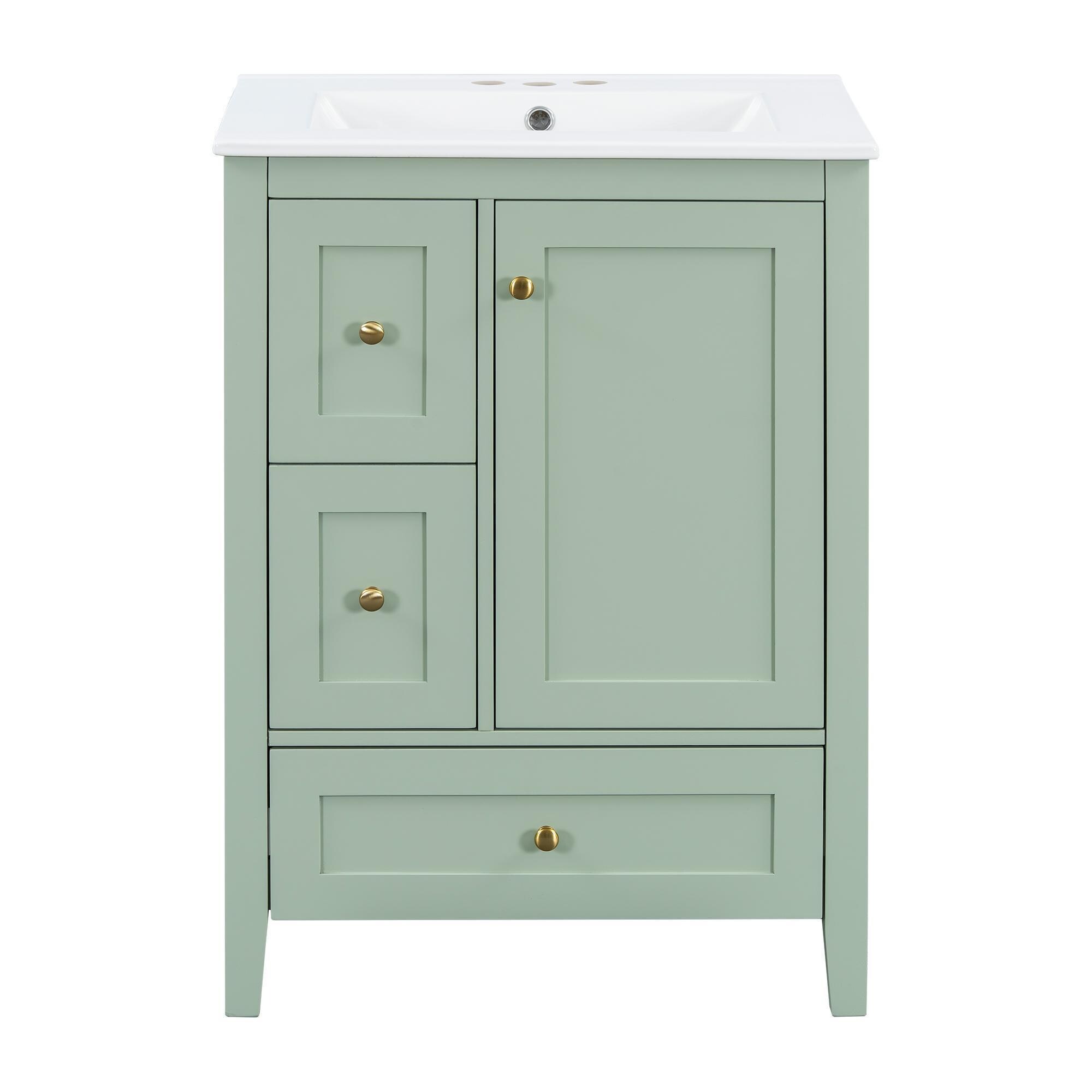 24" Bathroom Vanity with Storage, Adjustable Shelf