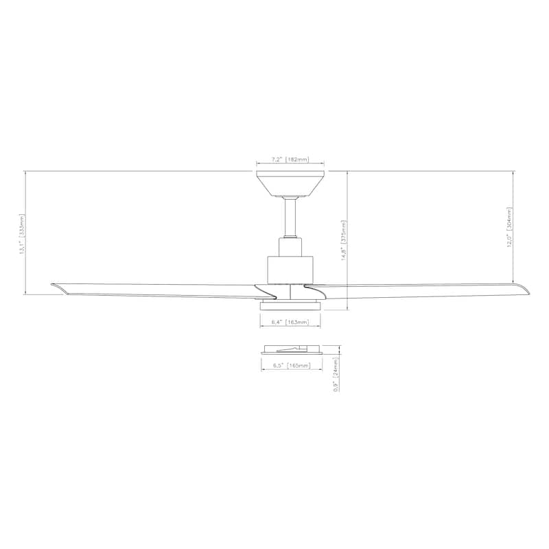 Flair Indoor or Outdoor 3-Blade 56in Smart Ceiling Fan - 56 Inches