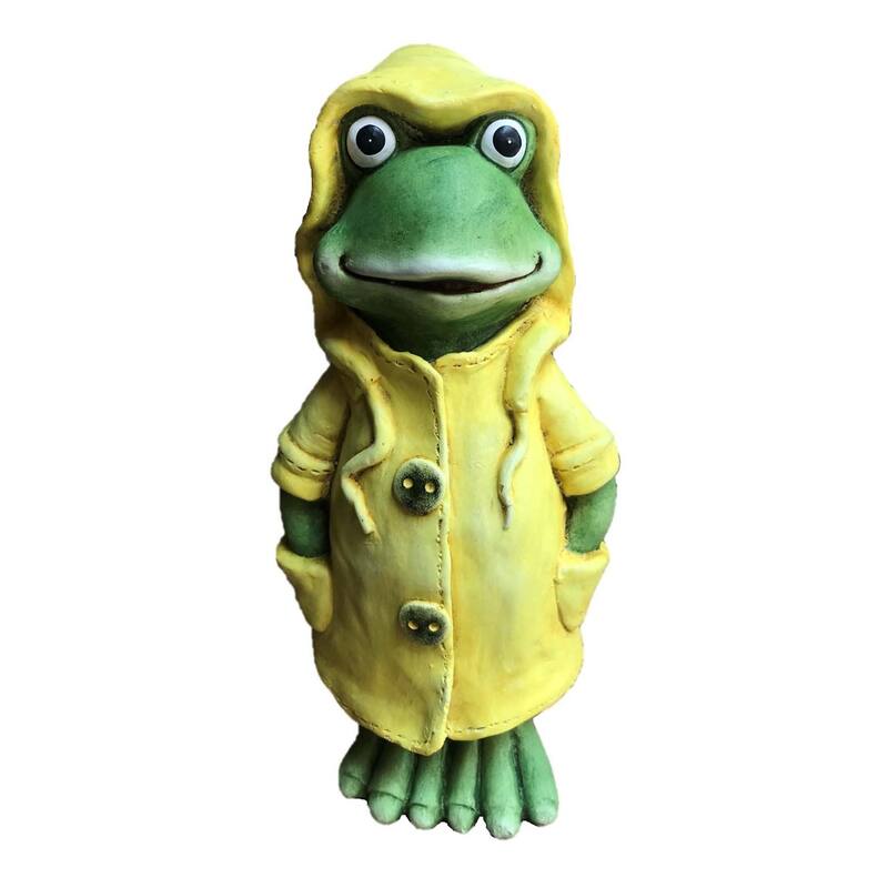 17" Yellow Raincoat Frog