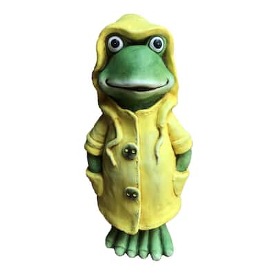 17" Yellow Raincoat Frog