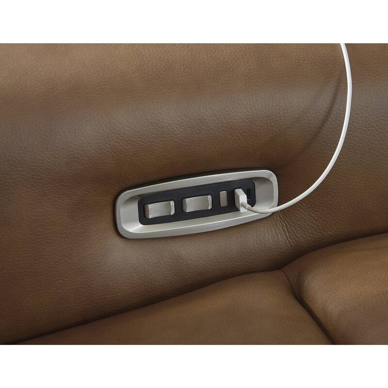 Signature Design by Ashley Rally-Up Brown 2-Piece Power Reclining Sectional Loveseat - 84" W x 40" D x 34" H
