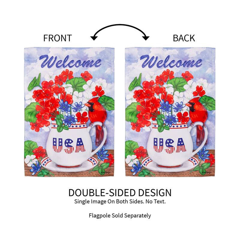 Floral Cardinal Suede Garden Flag