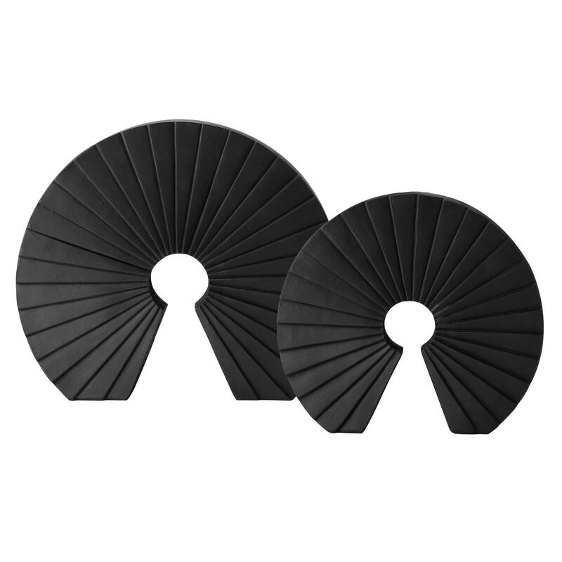 American Art Decor Cascading Curls 2-Piece Resin Table Top Decor Set in White - 9.25" x 10.75", 8" x 8.75"