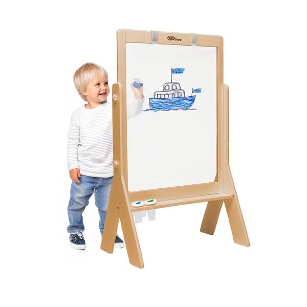 slide 2 of 23, Peek A Boo Adjustable Height Art Easel Natural