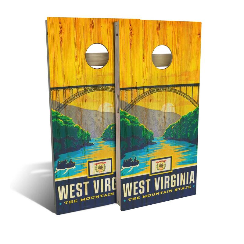 West Virginia State Pride Outdoor Cornhole Board Set