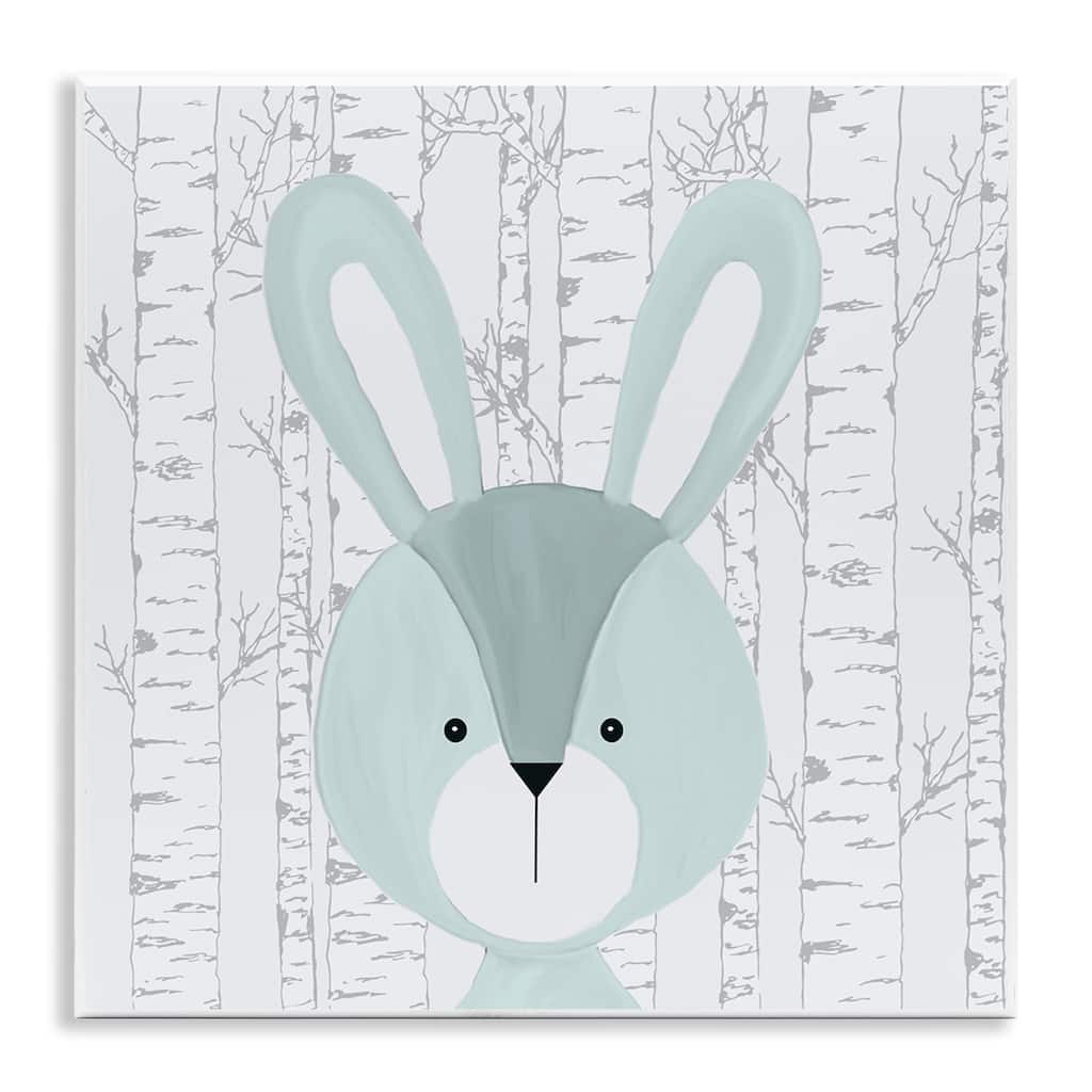 Stupell Charming Bunny on Birch Wall Plaque Art Design By Kim Allen