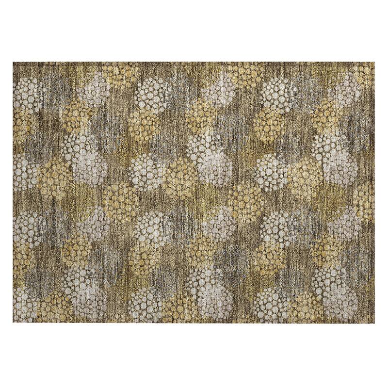 Machine Washable Indoor/ Outdoor Chantille Modern Bubbles Rug