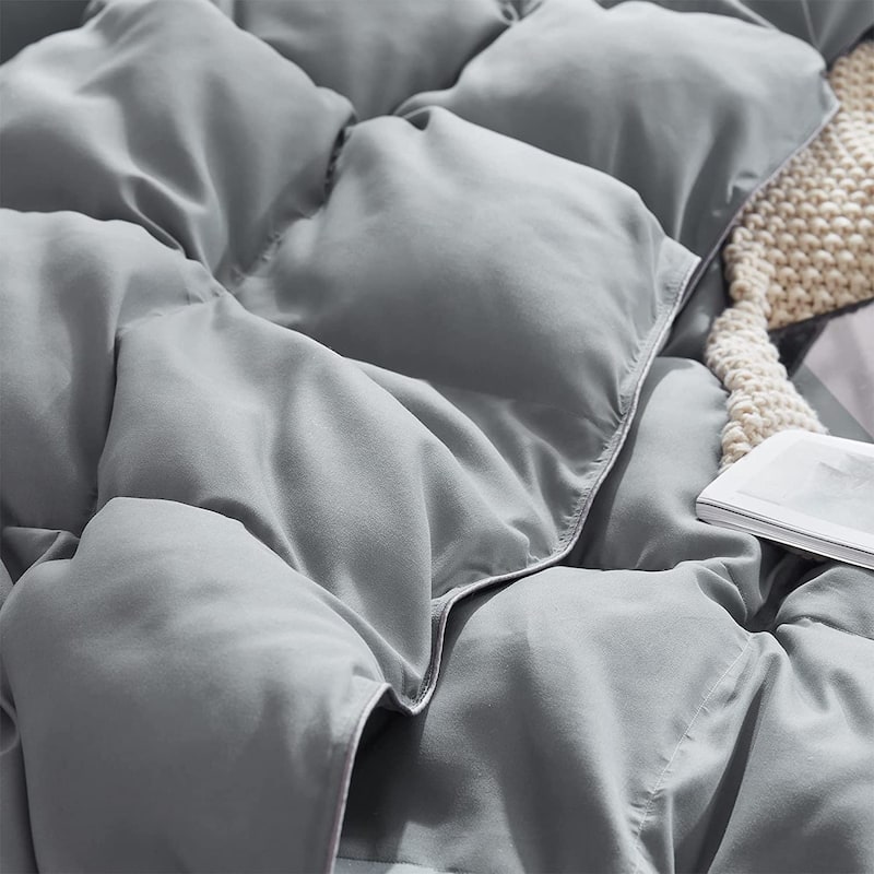 Snorze® Cloud Comforter Set - Coma Inducer® Oversized Bedding in Iron Gray