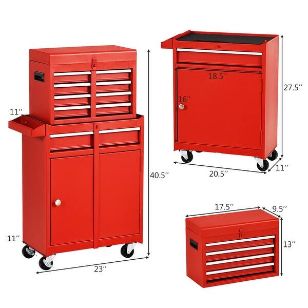 Shop 2 In 1 Tool Chest Cabinet With 5 Sliding Drawers Rolling