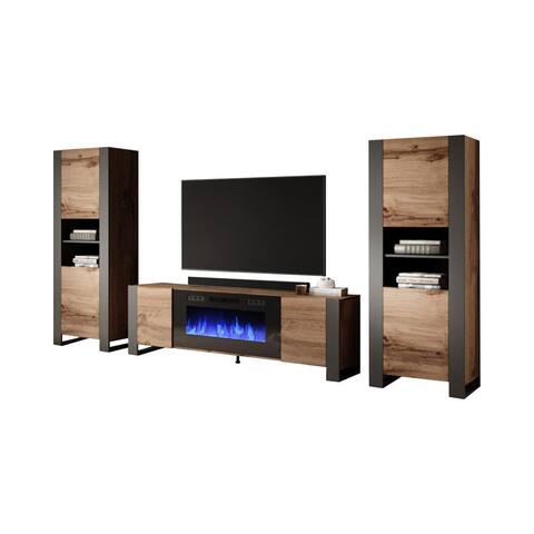 Woody BL-EF Electric Fireplace Entertainment Center