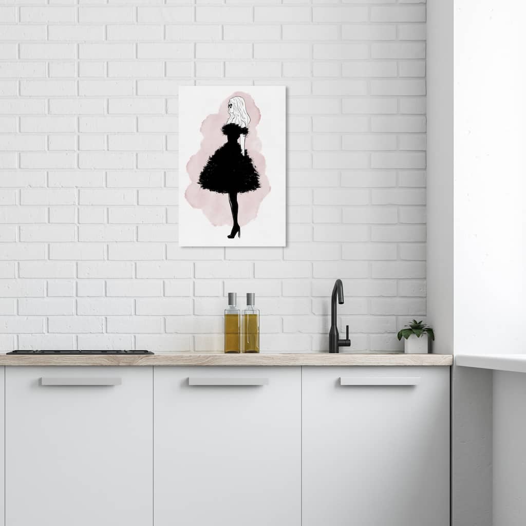 Wynwood Studio Canvas Fashion and Glam Fluff Couture Black and Glam Wall Art Canvas Print