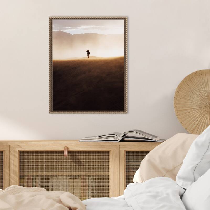 Death Valley Cowboy by Death Valley USA Witold Framed Canvas Wall Art Print - Sylvie Beaded Gold