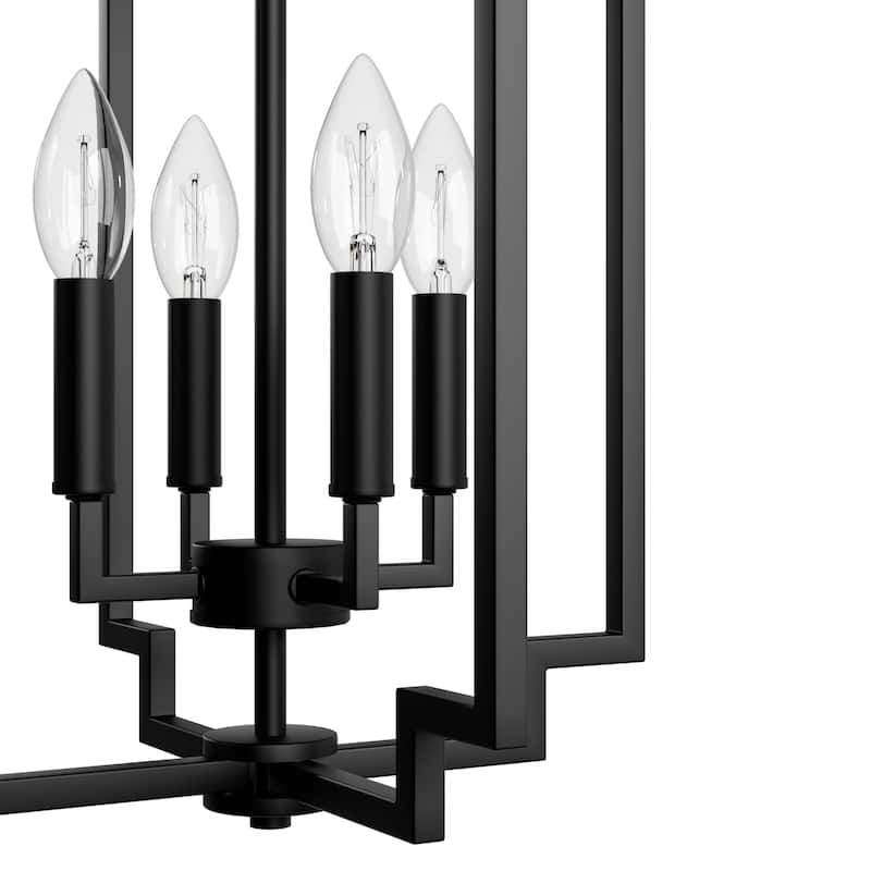 Hunter Zoanne 4-Light Modern Pendant Hanging Light - Island, Entry, Dining - Geometric, Contemporary, Candle, Transitional