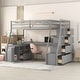 preview thumbnail 14 of 36, Twin Size Loft Bed with Desk, 2 Shelves and 7 Drawers
