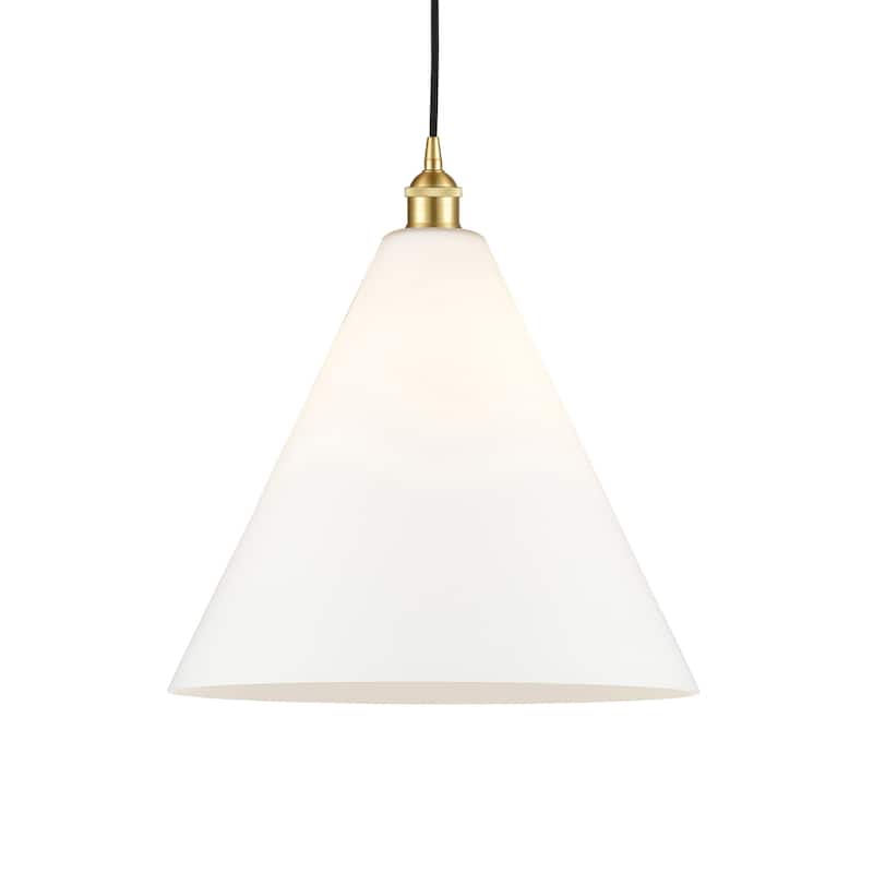 Innovations Lighting 616-1P-18-16 Berkshire Pendant Berkshire 16" Wide - Satin Gold / Matte White