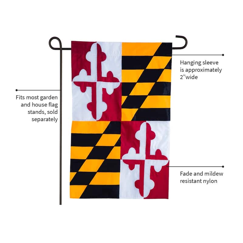 12.5 in. x 18 in. Maryland State Flag Garden Applique Flag