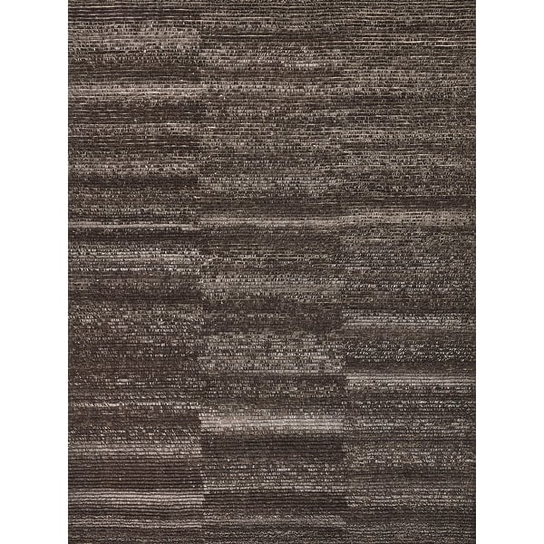 slide 2 of 6, Kaza hand-knotted New Zealand Wool Charcoal/Brown Area Rug - 2' x 3'