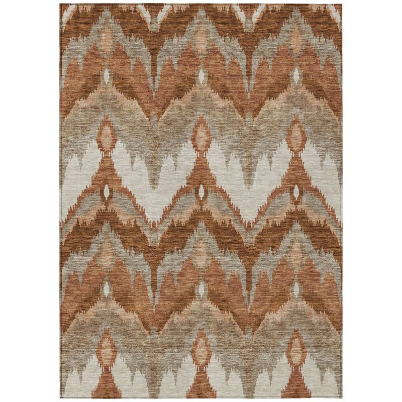 HomeRoots Ikat Transitional Rectangle Outdoor Rug