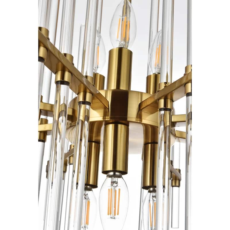 Samuel 23 inch crystal rod pendant in black