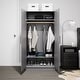 preview thumbnail 2 of 26, Bedroom Armoire Wardrobe Cabinet with Hanging Rail - 65'' H X 32'' W X 24.5'' D