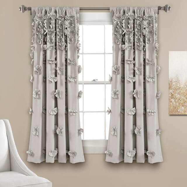 Silver Orchid Turpin Single Window Curtain Panel - 54"W x 63"L - Light Grey