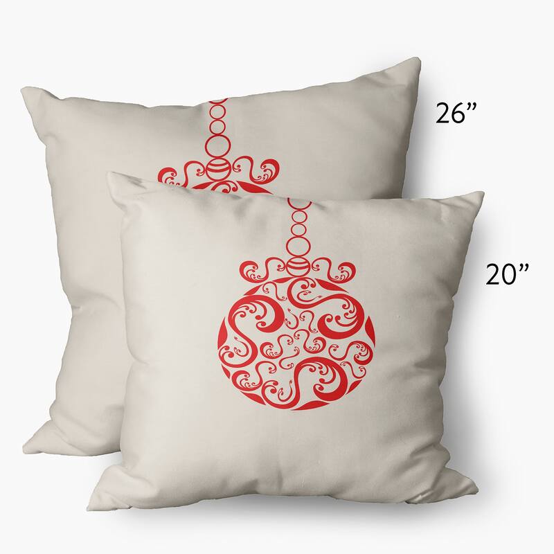 Fancy-Bulb Christmas Decorative Throw Pillow