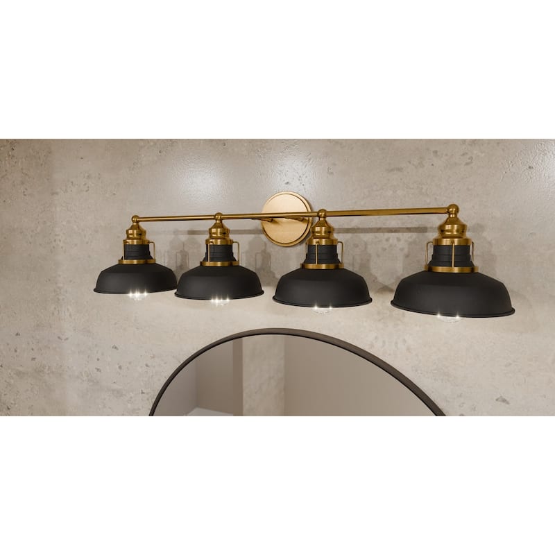 Huxley 4-Light Aged Brass Bath Light