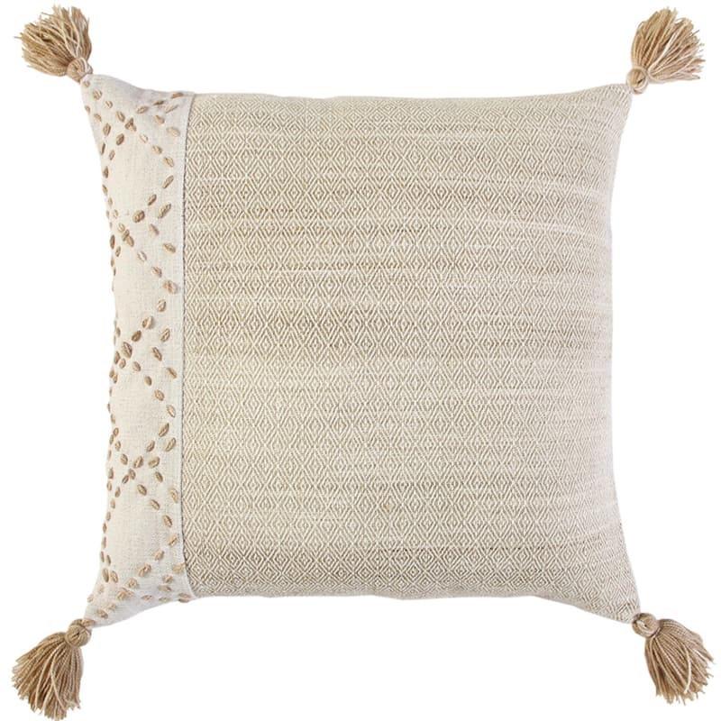 Color Block Poly Woven Pillow Cover