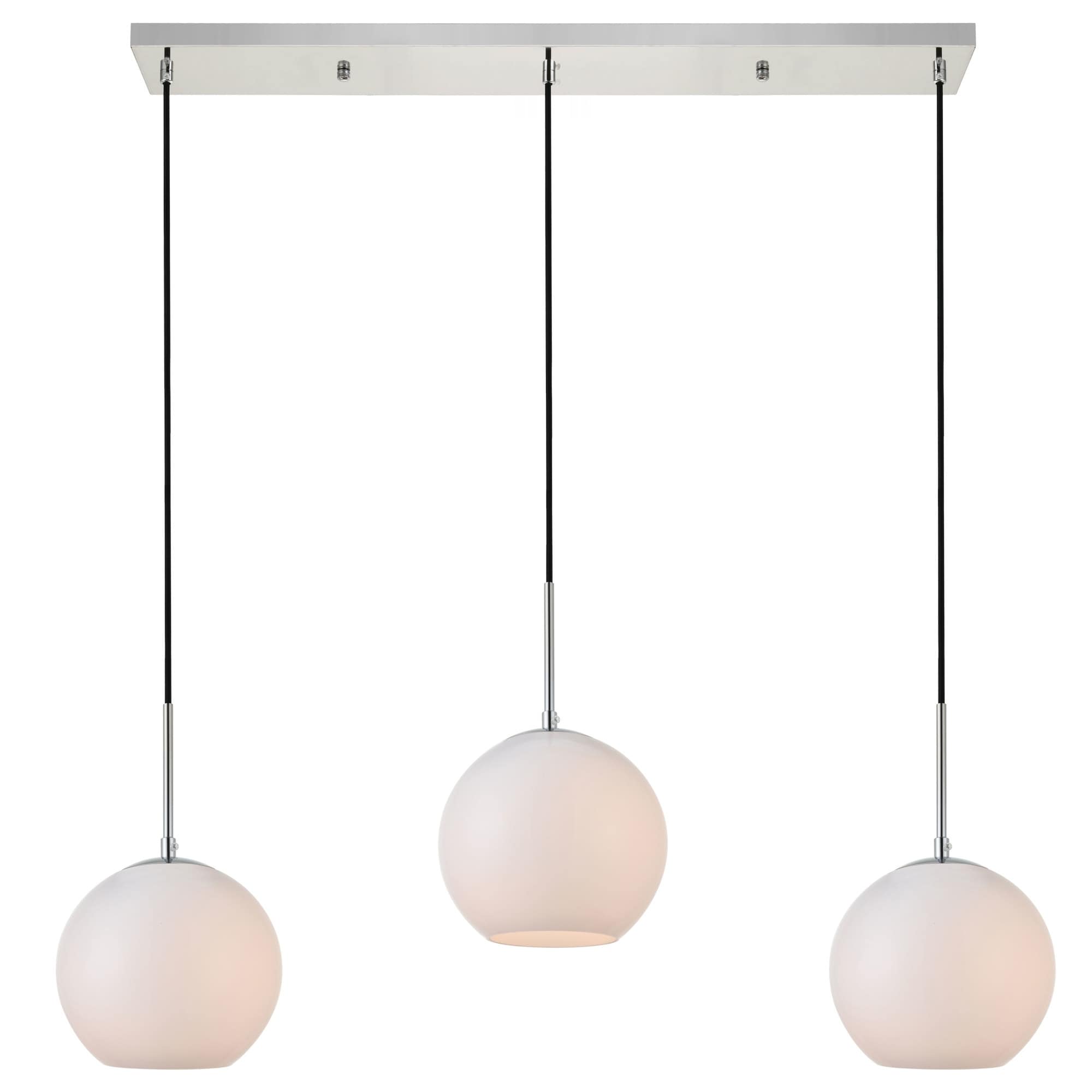 Elegant Lighting Baxter 3 Light 36" Wide Linear Pendant with Frosted