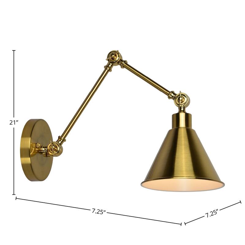 Kellers Metal Portable Plug-in Wall Sconce, Gold